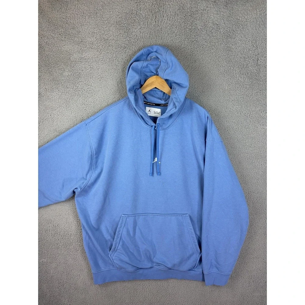 Jordan Hoodie Mens 3XL Blue Dri-FIT Pullover Fleece Kangaroo Pocket Jumpman Men